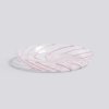 Saucer,Clear with pink stripe