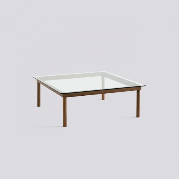 KOFI / 100 x 100 cm Clear glass Water-based lacquered solid walnut