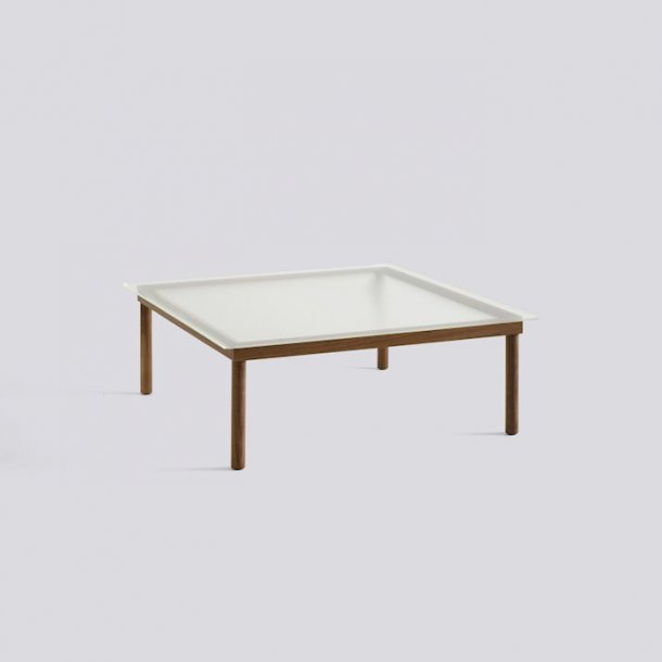 KOFI / 100 x 100 cm Clear reeded glass Water-based lacquered solid walnut