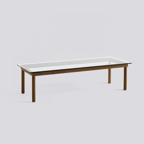 KOFI / 140 x 50 cm Clear glass Water-based lacquered solid walnut
