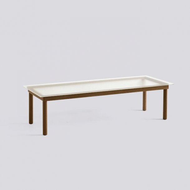 KOFI / 140 x 50 cm Clear reeded glass Water-based lacquered solid walnut