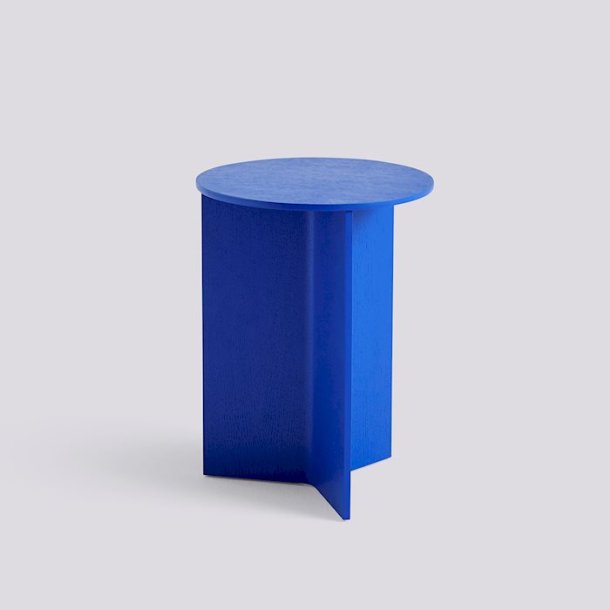 SLIT TABLE WOOD / ROUND HIGH Vivid blue